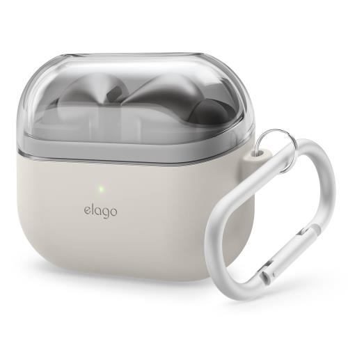 elago Galaxy Buds3 Galaxy Buds3 Pro 対応 ケース カラビナ 付 耐衝撃 ソフト クリア シリコン カバー ツートン カラー [ GalaxyBuds3 ギャラクシー バッズ 3 ギャラクシーバッズ3プロ 対応 ] DUO HANG CASE クリアストーン