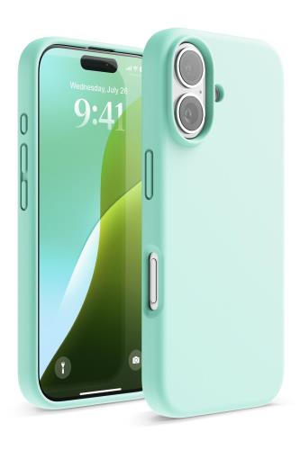 elago iPhone 16 対応 ケース シリコン 耐衝撃 スマホケース 指紋 防止 サラサラ シリコンケース [ iPhone16 アイフォン 16 対応 携帯ケース ] iPhone 16 Case SILICONE CASE アクアスカイ