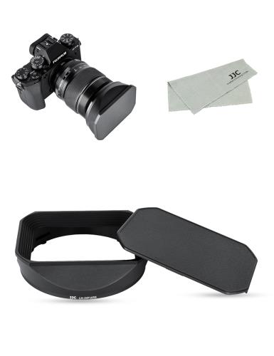 JJC メタル 正方形 レンズフード + フードキャップ Fujifilm XF 16-55mm f/2.8 R LM WR レンズ 用 Ф77mm保護フィルター 装着可能 アルミニウム合金製