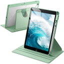 JEDirect 回転ケース iPad 9/8/7 (10.2インチ、2021/2020/2019モデル、第9/8/7世代用) Pencilホルダー付き 360°保護 スタンドカバー クリアバック 自動ウェイク/スリープ (抹茶グリーン)