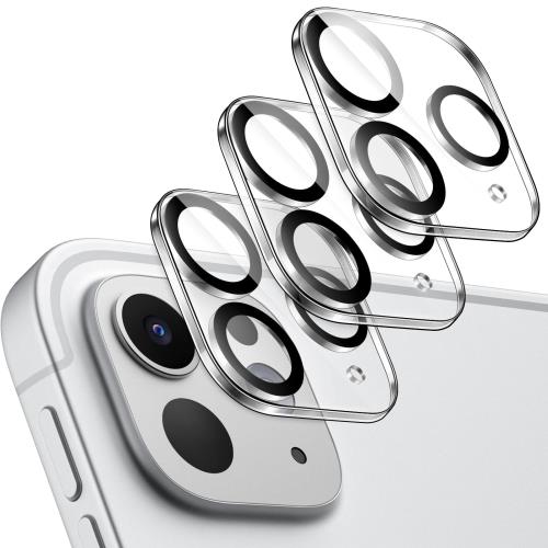 JEDirect iPad Pro 11 インチ M4 (2024) / iPad Pro 13-Inch M4 (2024)用 カメラレンズフィルム 9H 傷つけ防止 高透過率 強化ガラス製 全面保護 簡単に取り付け 3枚セット