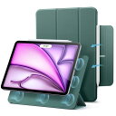ESR iPad Air 13インチ ケース M2 2024専用 強力マグネット吸着式 スリムな三つ折りスタンドケース Pencil Pro/USB-C完全対応 自動ウェイク/スリープ 耐久性保護 Reboundシリーズ グリーン