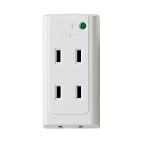 Display Covers - エルパ (ELPA) サージ付タップ コンセント 雷ガード 安全 耐雷 125V 15A 3個口 フロント A-350SB(W)