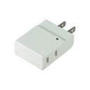 エルパ(ELPA) コンパクトタップ耐雷 コンセント 電源タップ 雷ガード 2個口 15A 125V スイングプラグ A-CT002SB(W)(2)