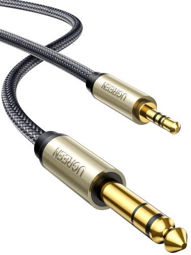 UGREEN オーディオ変換ケーブル 3.5mmミニプラグ to 6.35mm標準プラグ オス-オス ステレオケーブル 5m