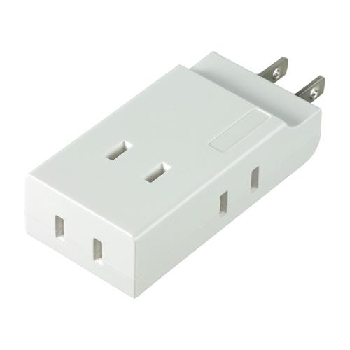 エルパ (ELPA) コンパクトタップ コンセント 電源タップ 4個口 15A 125V スイングプラグ A-CT004B(W)