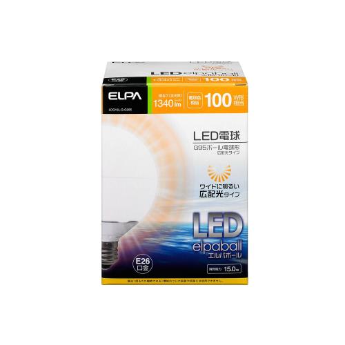 ELPA LEDŵ G95ܡ 100W ľ26mm ŵ忧 ۸ LDG15L-G-G205