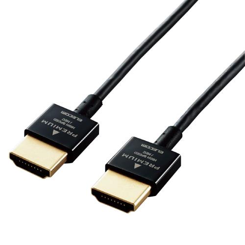 エレコム HDMI ケーブル 1.5m プレミアム スーパースリム 4K / Ultra HD / 3DフルHD対応 ブラック CAC-HDPSS15BK