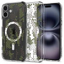 Spigen iPhone 16 ケース クリア MagSafe対応 耐衝撃 ストラップホール 黄変防止 バンパー 米軍MIL規格 ウルトラ・ハイブリッド・マグフィット ACS08210 (デジタル・カモ)