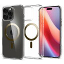 Spigen iPhone 16 Pro ケース MagSafe対応 クリア 透明 ストラップホール 米軍MIL規格 ウルトラ・ハイブリッド・マグフィット ACS08132 (ゴールド)