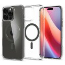 Spigen iPhone 16 Pro ケース MagSafe対応 クリア 透明 ストラップホール 米軍MIL規格 ウルトラ・ハイブリッド・マグフィット ACS08130 (グラファイト)