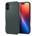 Spigen iPhone 16 ケース TPU ソフト 耐衝撃 ストラップホール 米軍MIL規格 リキッド・エア ACS08196 (アビス・グリーン)