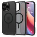 17年社歴の技術力Spigen iPhone 16 Pro Max ケース MagSafe対応 半透明 クリア ストラップホール 米軍MIL規格 ウルトラ・ハイブリッド・マグフィット ACS08003 (フロスト・ブラック)