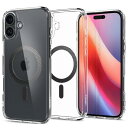 Spigen iPhone 16 ケース クリア MagSafe対応 耐衝撃 ストラップホール 黄変防止 バンパー 米軍MIL規格 ウルトラ・ハイブリッド・マグフィット ACS08207 (カーボン・ファイバー)