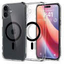 Spigen iPhone 16 Plus ケース クリア MagSafe対応 耐衝撃 ストラップホール 黄変防止 バンパー 米軍MIL規格 ウルトラ・ハイブリッド・マグフィット ACS08076 (ブラック)