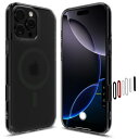 カメラコントロールカバー付きSpigen iPhone 16 Pro Max ケース MagSafe対応 半透明 クリア ボタン保護 埃防止 ストラップホール 米軍MIL規格 ウルトラ・ハイブリッドT・マグフィット ACS08507 (フロスト・ブラック)