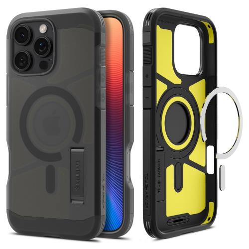 乐天商城 - Spigen iPhone 16 Pro ケース MagSafe対応 マグネット搭載 スタンド マット 耐衝撃 米軍MIL規格 タフ・アーマー（AI）・マグフィット ACS08509 (フロスト・ブラック)
