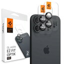 Spigen iPhone16 カメラ保護 iPhone16Plus カメラ保護フィルム 9H硬度強化ガラス iPhone16/16Plus対応 ブラック レンズプロテクター 2枚入
