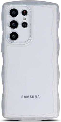 QLTYPRI Galaxy S24 Ultra ケース クリア TPU カバー ウェーブ おしゃれ 韓国 可愛い 透明 薄型 軽量 耐衝撃 滑り止め (SC-52E / SCG26) スマホケース ワイヤレス充電対応 ストラップホール付き ギャラクシーS24 Ultra ケース 6.8インチ 対応 - クリア