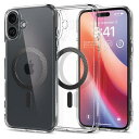 Spigen iPhone 16 Plus ケース クリア MagSafe対応 耐衝撃 ストラップホール 黄変防止 バンパー 米軍MIL規格 ウルトラ・ハイブリッド・マグフィット ACS08077 (カーボン・ファイバー)