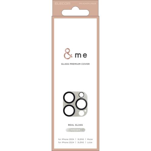 乐天商城 - エレコム iPhone 16 Pro / iPhone16 Pro Max カメラフィルム 強化ガラス 硬度10H リアルガラスを採用 全面保護 黒縁取り 全面グリッター 指紋がつかない キラキラ ジュエリー me グレージュ PM-A24CFLLP6GB