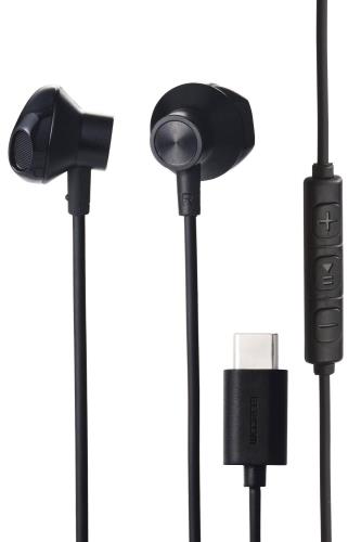 エレコム イヤホン Type-C 有線 インナーイヤー (セミオープン) 高耐久ケーブル 断線しにくい 音声と映像のズレなし 再生/音量調整コントローラー付き ブラック EHP-DF13IMBK