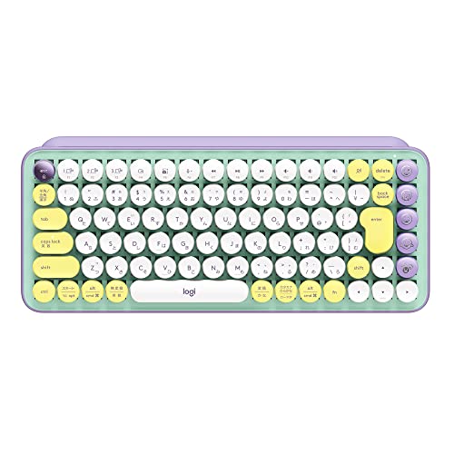 楽天FIDELAロジクール POP KEYS K730PL メカニカル ワイヤレス キーボード パープル 日本語配列 メカニカルキーボード ワイヤレスキーボード bluetooth Logi Bolt Unifying非対応 windows mac chrome iPad ios Android 無線 K730 国内