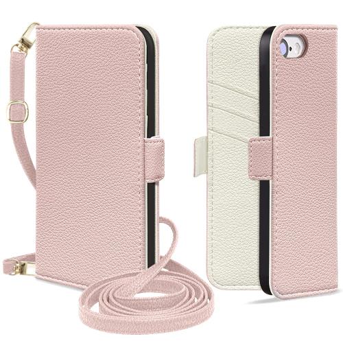 MAGICASE for iPhone SE ケース 手帳型 第2世代 第3世代 ショルダー iphone8 ケース 手帳型 肩掛け スマホケースiphone se おしゃれ 女性 iphone7 ケース 財布型 マグネット式 高級PUレザー iPhone se3/se2 ケース 手帳型 カード収納 スタンド機能 耐衝撃 放熱性 全面保護 人