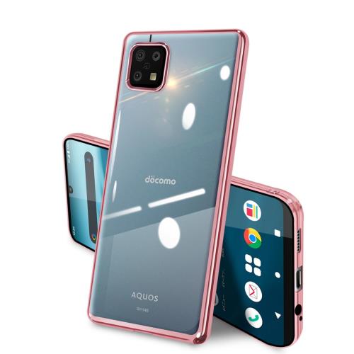 乐天商城 - AQUOS sense6-sense6s ケース クリア 全面保護 SH-54B SHG05 SHG07 SH-M19 SH-M19A SH-RM19 カバー シャープ センス6/6S ソフト 透明 スマホケース TPU 薄型 耐衝撃 軽量 メッキ加工 携帯カバー ストラップホール付き 落下防止 擦り傷防止（ローズゴールド）