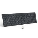 iClever キーボード ワイヤレスキーボード 無線 2.4G(レシーバー付属) 日本語JIS配列 薄型 USB-C充電式 フルキーボード テンキー付き 静音 ウルトラスリム パンタグラフ パソコン PC用 Windows対応 オフィス自宅最適 日本語説明書付き GKJ35B ブラック