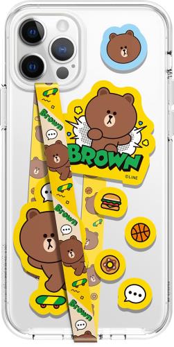 [elago] スマホ ストラップ ラインフレンズ 落下防止 用 スマホストラップ 薄型 フィンガーホルダー ワイヤレス充電 対応 スマホバンド かわいい スマートフォン 用 フィンガーグリップ [ 各種 スマホケース 携帯ケース スマホカバー 対応 ] LINE FRIENDS COLLABORATION BF P