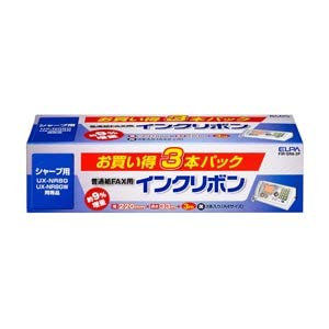 エルパ (ELPA) FAXインクリボン インクカートリッジ シャープ用 A4 33m+3m 3本入 FIR-SR8-3P