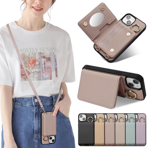 Sences iPhone 16 スマホケース iPhone 16 ケース 手帳型 ショルダー アイフォン 16 スマホケース 手帳型 カード収納 iPhone 16 携帯ケース 手帳型 肩掛け 斜めかけ ストラップ付き 落下防止 アイフォン 16 ケース カード入れ 背面収納 あいふぉん 16 携帯ケース 手帳 お財布