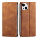 QLTYPRI iPhone 14 Plus ケース 手帳型 アイフォン 14 Plusケース高級PUレザー 皮革 TPU バンパー カード収納 スタンド機能 内蔵マグネット 耐衝撃 耐摩擦 上品 全面保護 人気 おしゃれ 財布型 カバー 6.7インチ - ブラウン