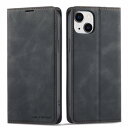 QLTYPRI iPhone 14 ケース 手帳型 アイフォン 14ケース 高級PUレザー 皮革 TPU バンパー カード収納 スタンド機能 内蔵マグネット 耐衝撃 耐摩擦 上品 全面保護 人気 おしゃれ 財布型 カバー 6.1インチ - ブラック