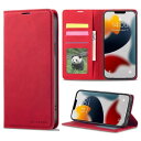 QLTYPRI Samsung Galaxy S23 FEケース 手帳型 スマホケース 携帯カバー ギャラクシーS23 FEケース 手帳型 高級PUレザー TPU バンパー カード収納 横置き機能 サイドマグネット 耐衝撃 耐摩擦 指紋防止 Galaxy S23 FE 対応 - レッド