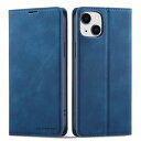 QLTYPRI iPhone 14 Plus ケース 手帳型 アイフォン 14 Plusケース高級PUレザー 皮革 TPU バンパー カード収納 スタンド機能 内蔵マグネット 耐衝撃 耐摩擦 上品 全面保護 人気 おしゃれ 財布型 カバー 6.7インチ - ブルー