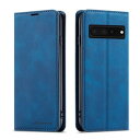 QLTYPRI Google Pixel 7 Pro ケース 手帳型 ピクセル 7 Pro スマホケース 高級PUレザー 皮革 TPU バンパー カード収納 スタンド機能 内蔵マグネット 耐衝撃 耐摩擦 上品 全面保護 人気 おしゃれ 財布型 カバー - ブルー