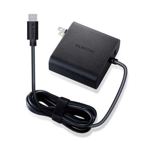 Rakuten - エレコム ノートPC用ACアダプター Type-C PD対応 57W ケーブル一体型 USB1ポート 2m ブラック ACDC-PD0357BK