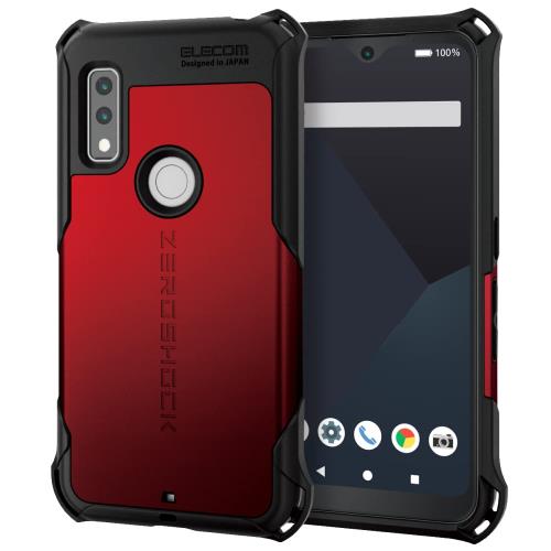 エレコム arrows We [ F-51B / FCG01 ] ケース カバー 耐衝撃 衝撃吸収 ZEROSHOCK ハニカム構造 ダブルレイヤー構造 [四つ角のダンパーが衝撃を吸収] レッド PM-F221ZERORD