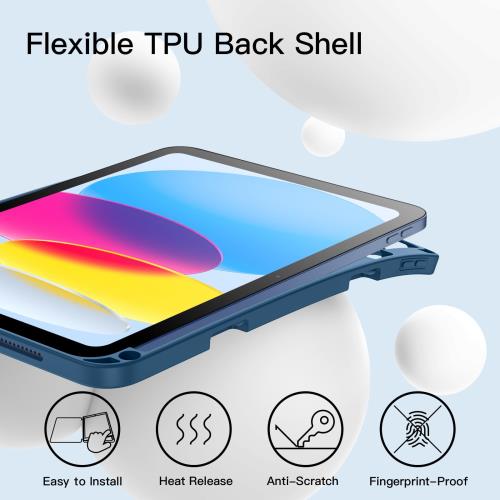 JEDirect iPad 10 ��������10.9�������2022��ǥ롢��10������) Pencil�ۥ�����դ� �б� ���ե�TPU�Хå� ������ݸ�С� �����ȥ����������å�/���꡼�׵�ǽ�դ� (����С�)