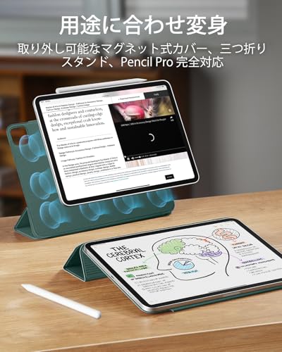 ESR iPad Pro 13����� ������ M4 2024���� ���ϥޥ��ͥåȵ��弰 �����ʻ����ޤꥹ����ɥ����� Pencil Pro/USB-C�����б� ��ư��������/���꡼�� �ѵ����ݸ� Rebound���꡼�� ���꡼��