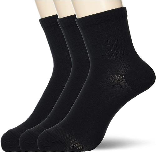 楽天FIDELA[オカモト] MAENI（マエニ） 靴下 メンズ ソックス 3足組 集中消臭 吸水速乾 スポーツ カジュアル スクール スニーカー メンズ O281-（140-141） ブラック 24.0-26.0 cm