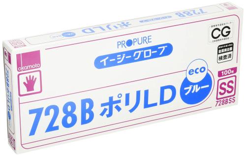 OKAMOTO オカモト イージーグローブ728BポリLD外エンボスブルー SS 100枚入 728BSS OKAMOTO オカモト イージーグローブ728BポリLD外エンボスブルー SS 100枚入 728BSS