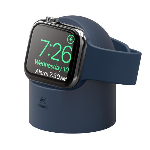 elago Apple Watch 対応 充電 スタンド シリコン 充電ドック [ AppleWatch 46mm / 45mm / 44mm / 42mm / 41mm / 40mm / 38mm アップルウォッチ 9 / 8 / 7 / 6 / SE2 / SE / 5 / 4 / 3 / 2 / 1 対応 ] W2 STAND ジーンインディゴ(2)