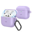 ESR AirPods 4 ケース AirPods 第4世代 ケース (2024) (USB-C) 対応 マグネット式蓋ロック 完全落下防止カバー カラビナ付き Cloundシリーズ パープル