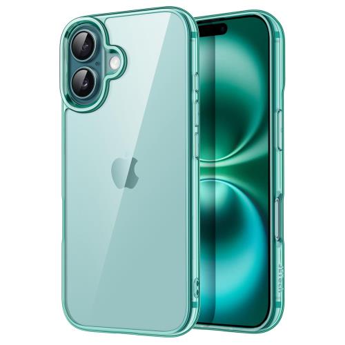 Rakuten - JETech iPhone 16 6.1インチ用 ケース 黄ばみなし 衝撃吸収 バンパーカバー 傷つけ防止 クリアバック (ティールブルー)