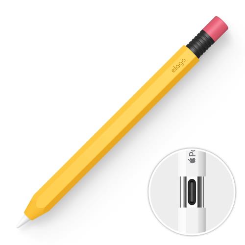 elago Apple Pencil USB-C 対応 カバー かわいい 鉛筆 デザイン 握りやすい 滑り止め グリップ ホルダ..