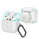 ESR AirPods 4 ケース(HaloLock) AirPods 第4世代 ケース (2024) (USB-C) 対応 MagSafe 対応 カラビナ付き完全落下防止カバー Cloundシリーズ ホワイト