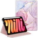 Fintie iPad Mini 7 ケース (A17 Pro 2024) / iPad Mini 6 ケース 2021 8.3インチ 第7/6世代 保護カバー Pencil収納可能 2つ折スタンド マルチ視角 オートスリープ機能付き ポケット付き 傷つけ防止 PU合成レザー (柄Xマーブルピンク)